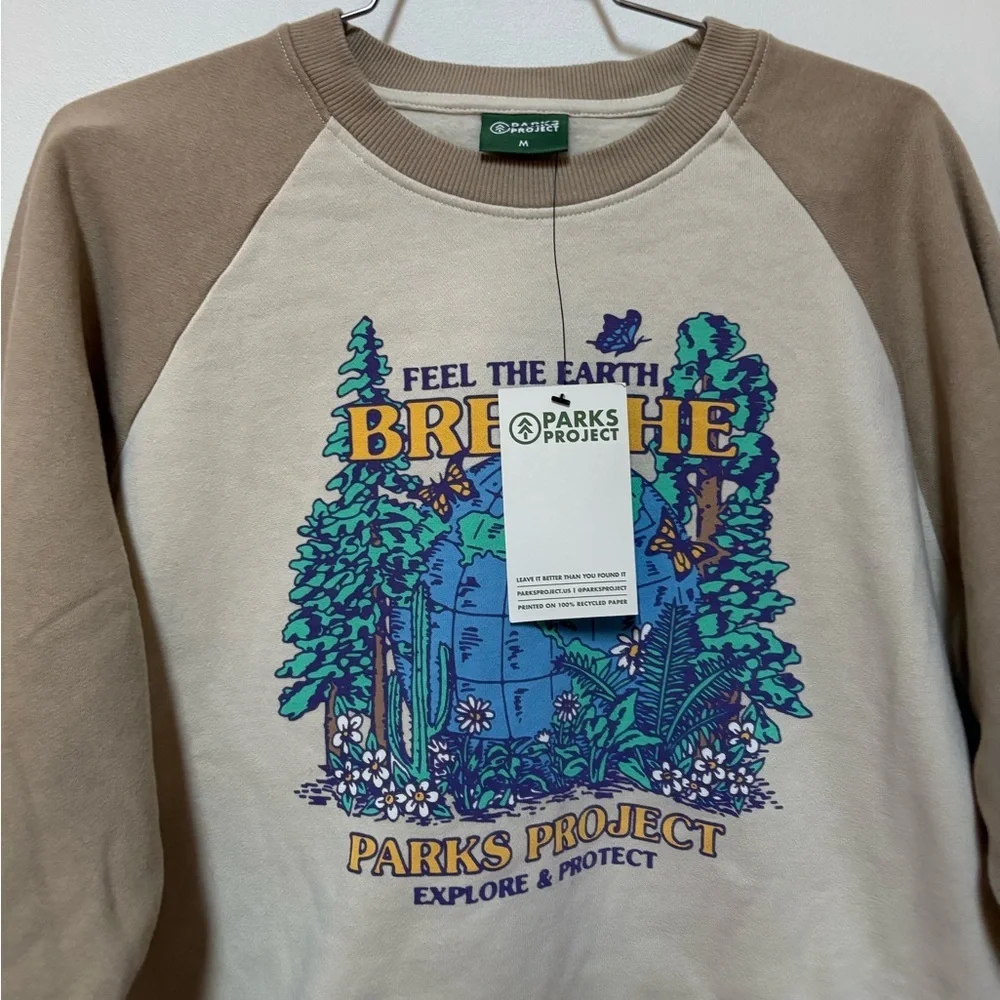 NWT Parks Project Feel The Earth Breathe Raglan Crew Size Medium - Picture 4 of 11